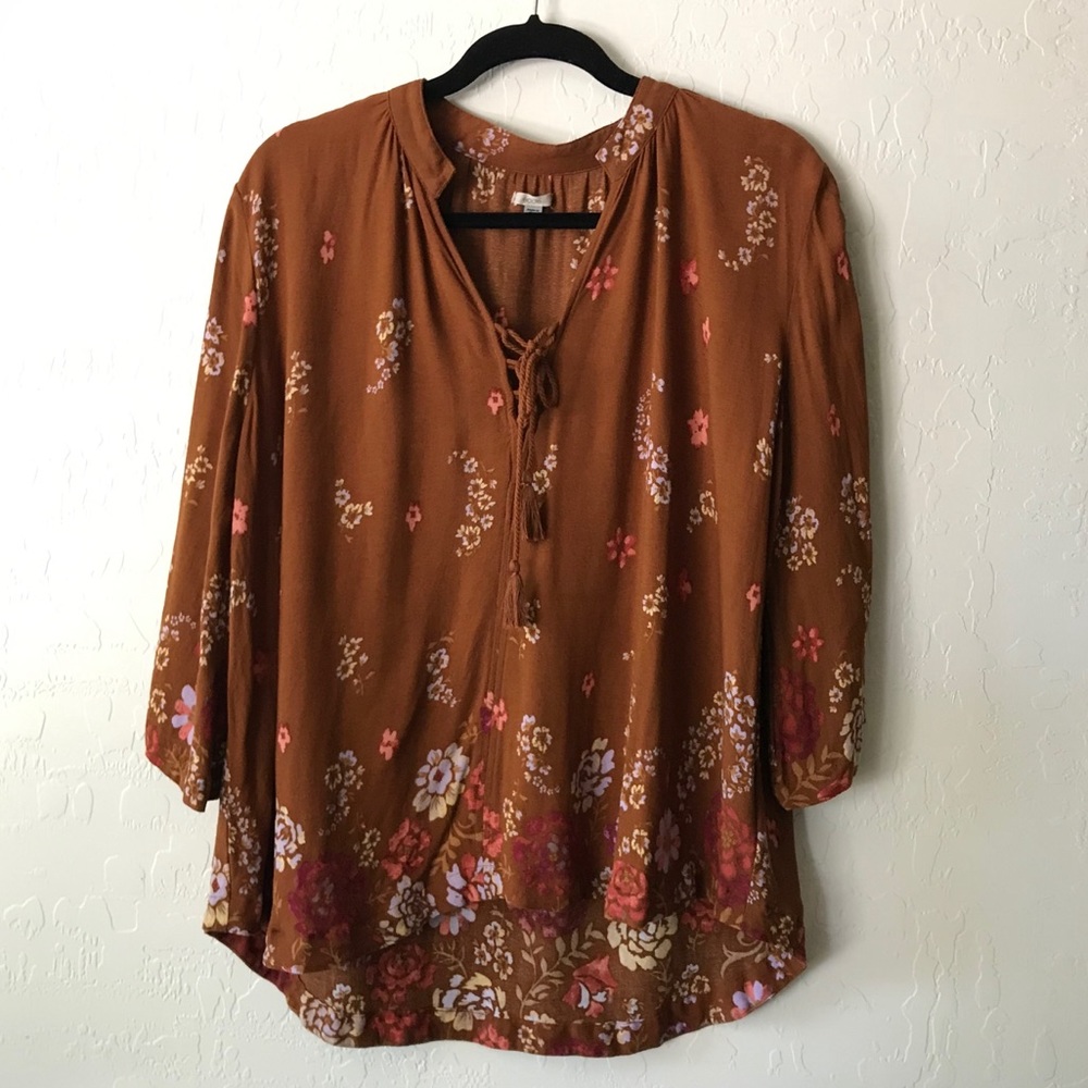 Urban Outfitters Ecote burnt orange lace up top - Picture 2 of 8
